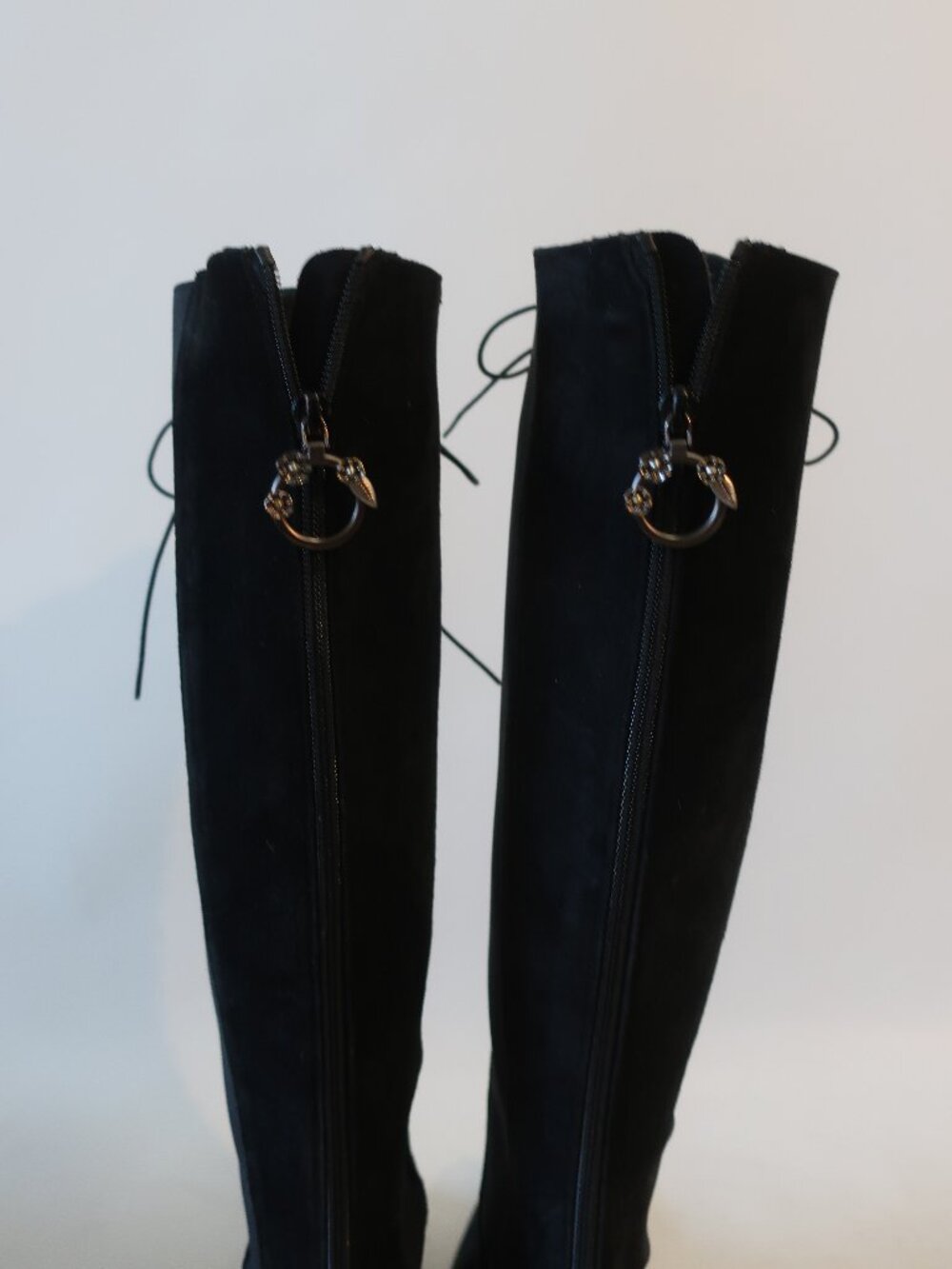 Womens Coach Lace-Up Black Suede Western Style Tall Boot 7.5 - Picture 12 of 16